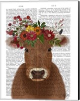 Framed Cow Bohemian 1 Book Print