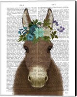 Framed Donkey Bohemian 3 Book Print