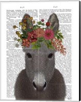 Framed Donkey Bohemian 4 Book Print