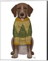 Framed Christmas Des - Mutt in Yellow Christmas Sweater