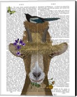 Framed Goat In Straw Hat Book Print