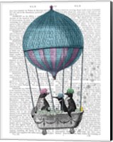 Framed Penguins in Balloon Bath Book Print