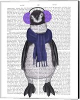 Framed Penguin Ear Muffs Book Print