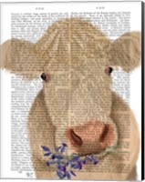 Framed Cow Cream, Bluebells Book Print