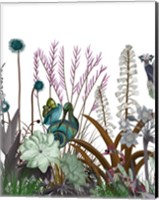 Framed Wildflower Bloom, Snail Bird