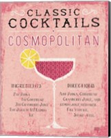 Framed Classic Cocktails Cosmopolitan Pink