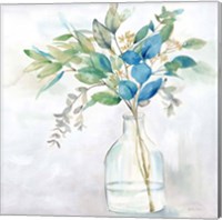 Framed 'Eucalyptus Vase Navy I' border=