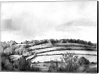 Framed Rolling Landscape Sketch I