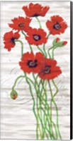 Framed Red Poppy Panel I