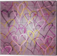 Framed Graffiti Hearts II