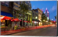 Framed Dauphin Street at Twilight, Mobile, Alabama