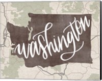 Framed Washington Map