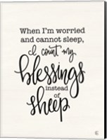 Framed Count Your Blessings Instead of Sheep