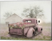 Framed Pink Flower Truck