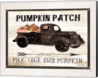 Framed Pumpkin Patch Black Truck