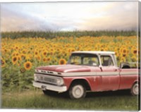 Framed Truck with Sunflowers