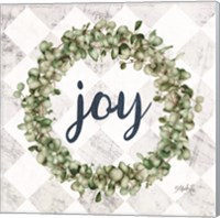 Framed 'Joy Eucalyptus Wreath' border=