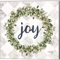 Framed 'Joy Eucalyptus Wreath' border=