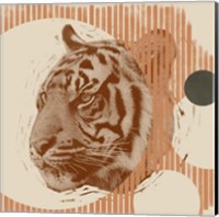 Framed 'Pop Art Tiger II' border=