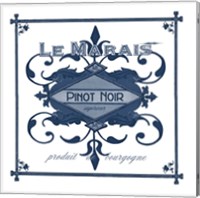 Framed Indigo Wine Labels II