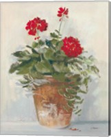 Framed Potted Geraniums II Light