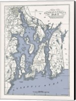 Framed Narragansett Bay Map II