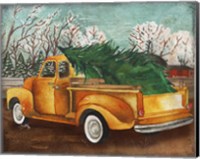 Framed 'Yellow Truck and Tree III' border=