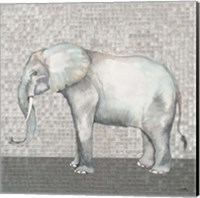 Framed 'Introspective Elephant' border=