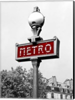 Framed Metro in Paris (Red)