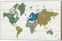 Framed Peace and Lodge World Map