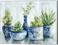 Framed Chinoiserie Plants Bright