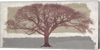 Framed Burgundy Tree on abstract background