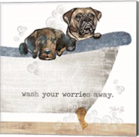 Framed 'Wash your Worries Away' border=