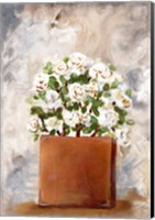 Framed White Flower Clay Pot II