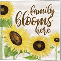 Framed 'Fall Sunflower Sentiment I-Family' border=