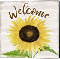 Framed Fall Sunflower Sentiment IV-Welcome