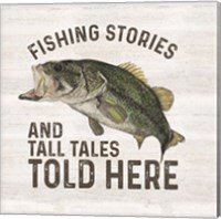 Framed Less Talk More Fishing I-Tall Tales
