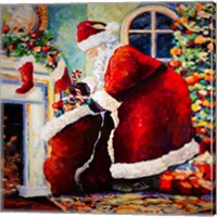 Framed Santa & Bag of Toys