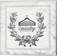 Framed 'Laundry Self Service' border=