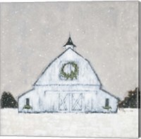 Framed Christmas Snowy Barn