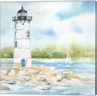 Framed 'East Coast Lighthouse I' border=