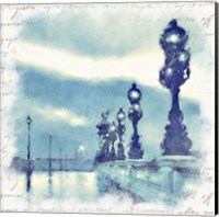 Framed 'Paris in Blue II' border=