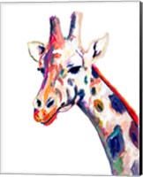 Framed Colorful Giraffe on White