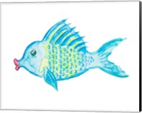 Framed 'Yellow and Blue Fish II' border=