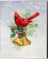 Framed Northern Cardinal Seasons Greetings