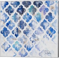 Framed Blue Quatrefoil II