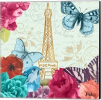 Framed 'Belles Fleurs a Paris I' border=