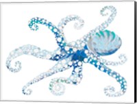 Framed Azul Dotted Octopus II