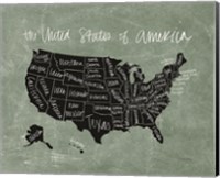 Framed Chalk USA Map