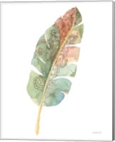 Framed 'Boho Tropical Leaf I on White' border=